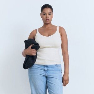 Mango Knit V Neck Sleeveless Top